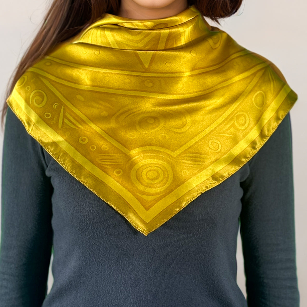 Maya silk square “Ajaw” – Sun of Harmony