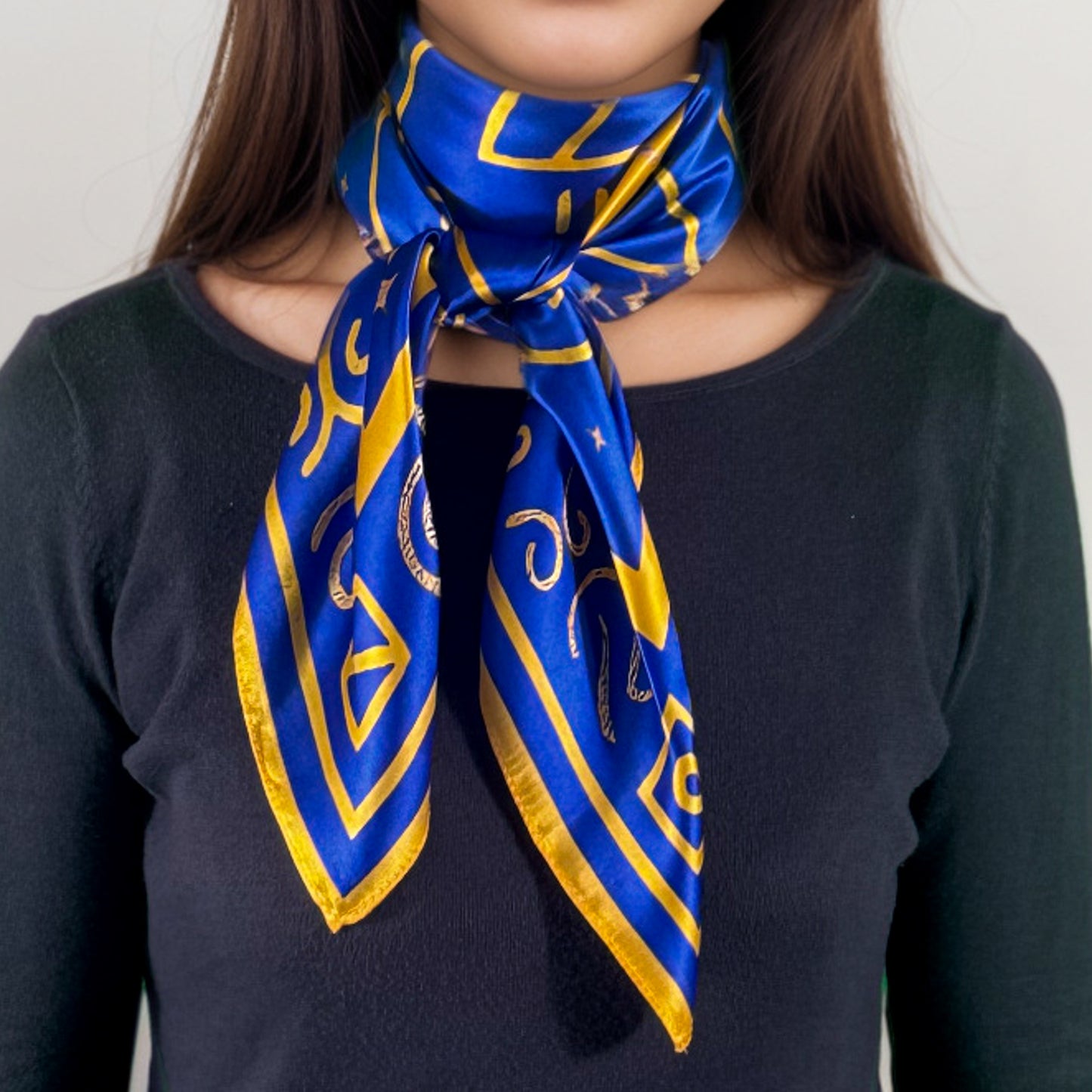 Maya silk square scarf ‘Chuen’ – Weaver of Destiny