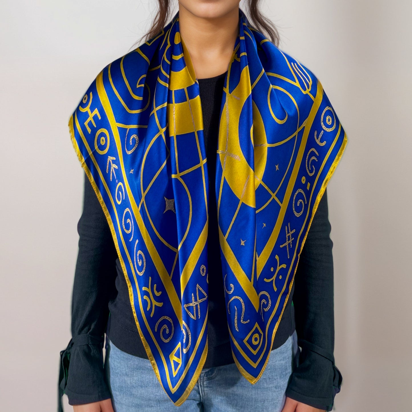 Maya silk square scarf ‘Chuen’ – Weaver of Destiny