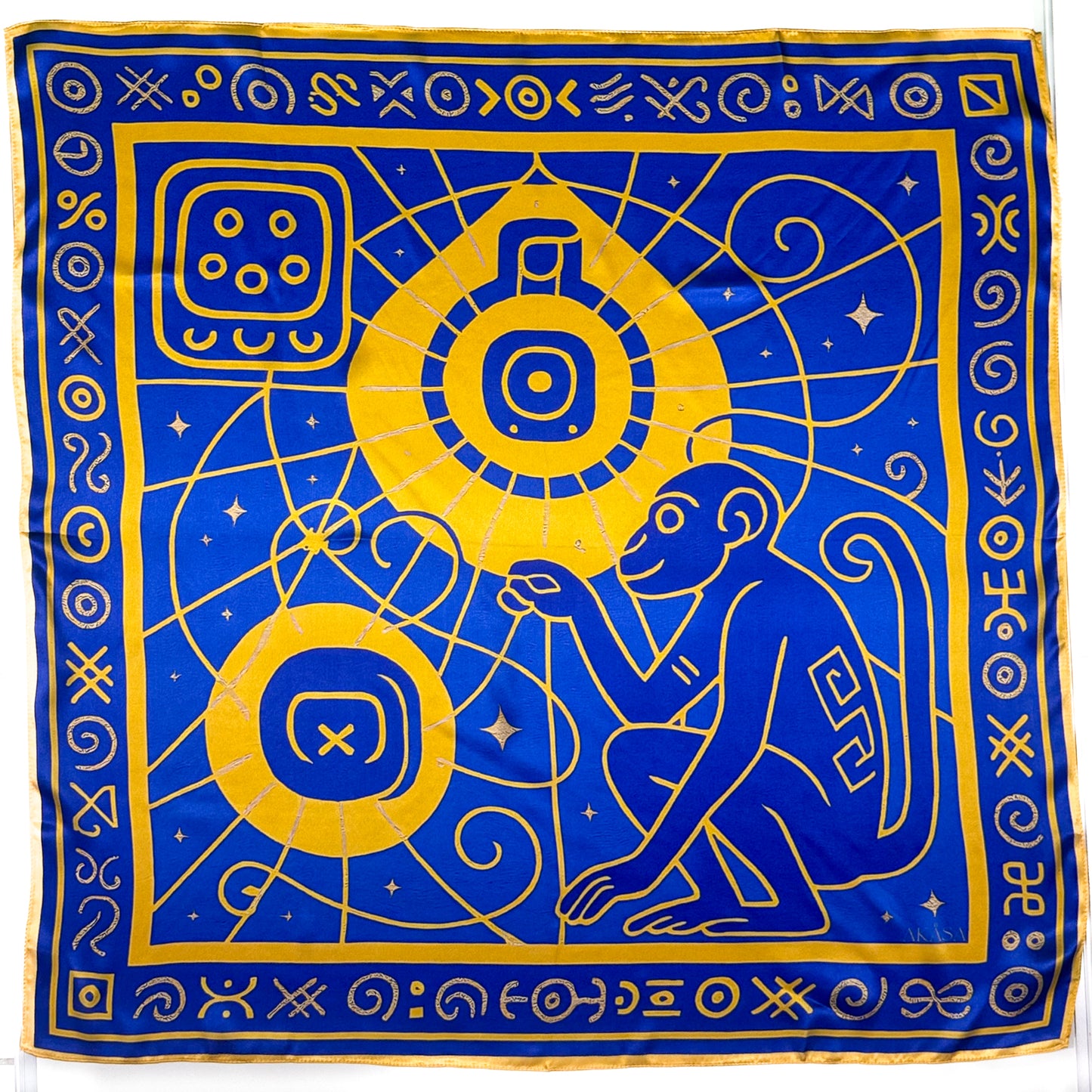 Maya silk square scarf ‘Chuen’ – Weaver of Destiny
