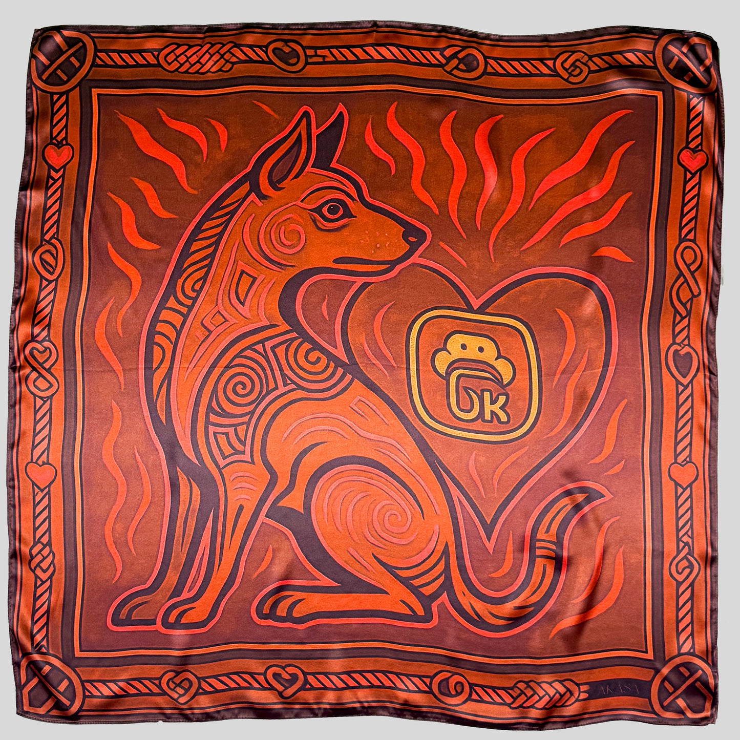 Maya silk square ‘Oc’ – Guardian of the Heart