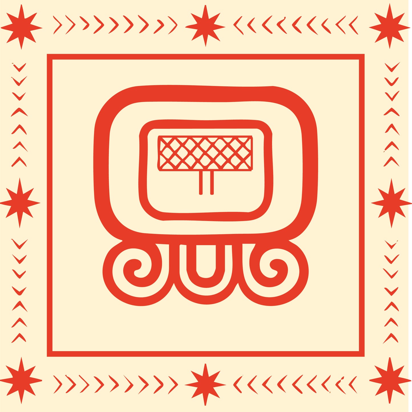 Carré de soie Maya Terra "Ak’bal" – Gardien de la Nuit