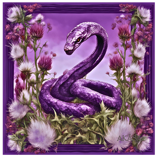 Carré 88 de Soie  100% - Maison AKÅSA Biarritz - ᎢᎾᏛ - Inada - (Le Serpent)