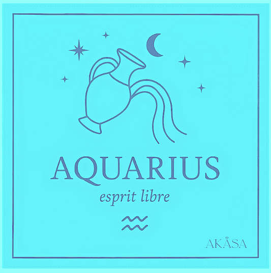 Pañuelo de seda Acuario – ZodiaPop 66 cm