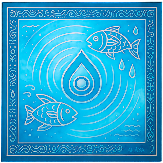Maya Seidenquadrat "Muluk" - Heiliger Wasserwächter