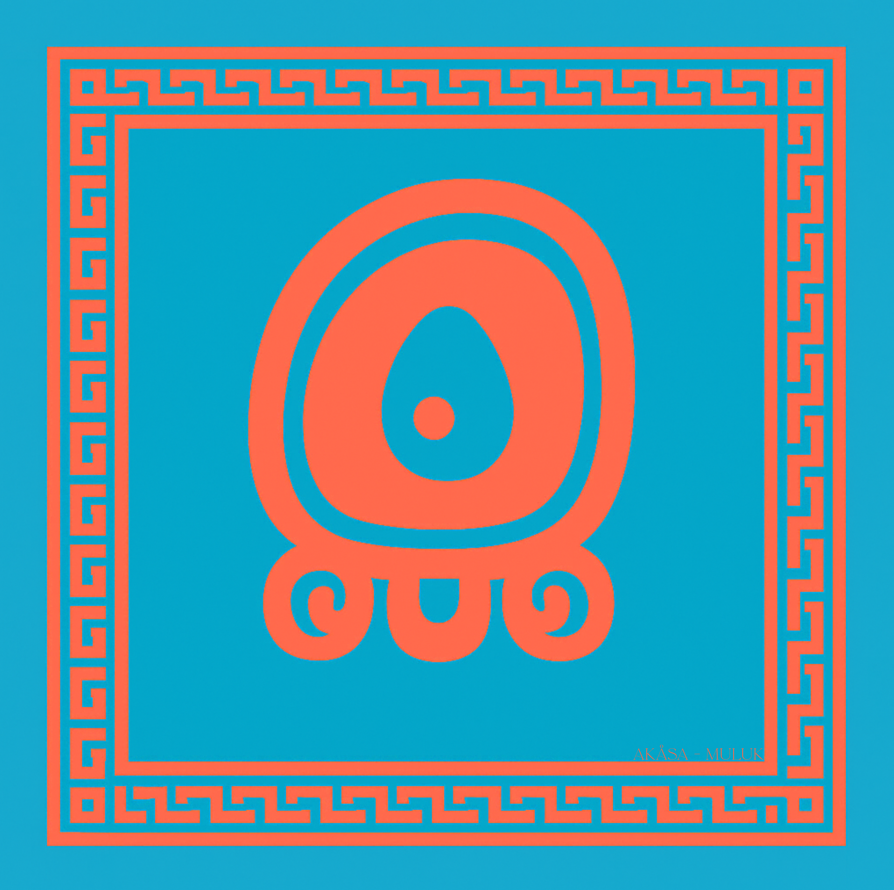 Carré de soie Maya Pop "Muluk" – Gardien de l’Eau Sacrée