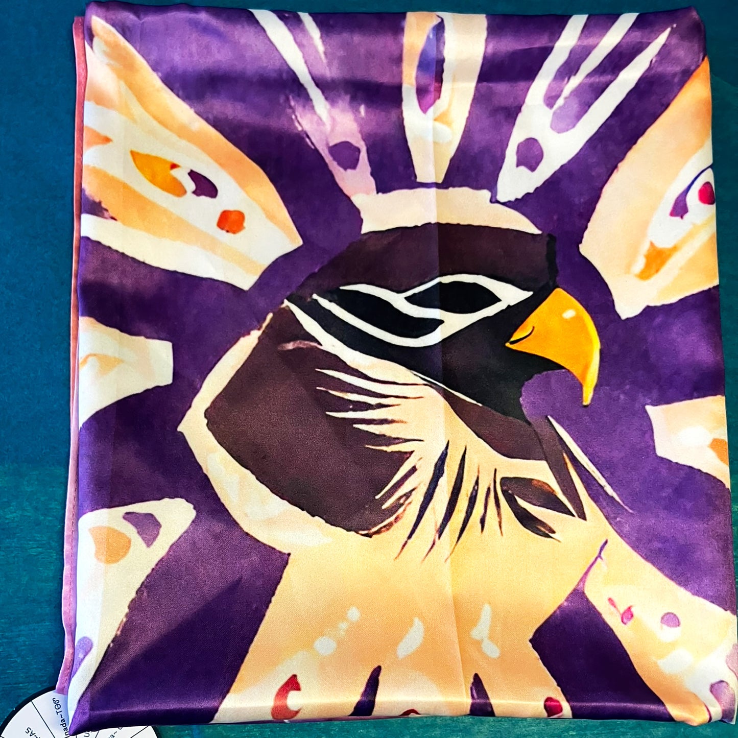 ᏔᏬᏗ (Tawodi) - Foulard Carré 66cm | Signe du Faucon (21 Mars - 19 Avril) | Astrologie Amérindienne | AKÅSA Biarritz