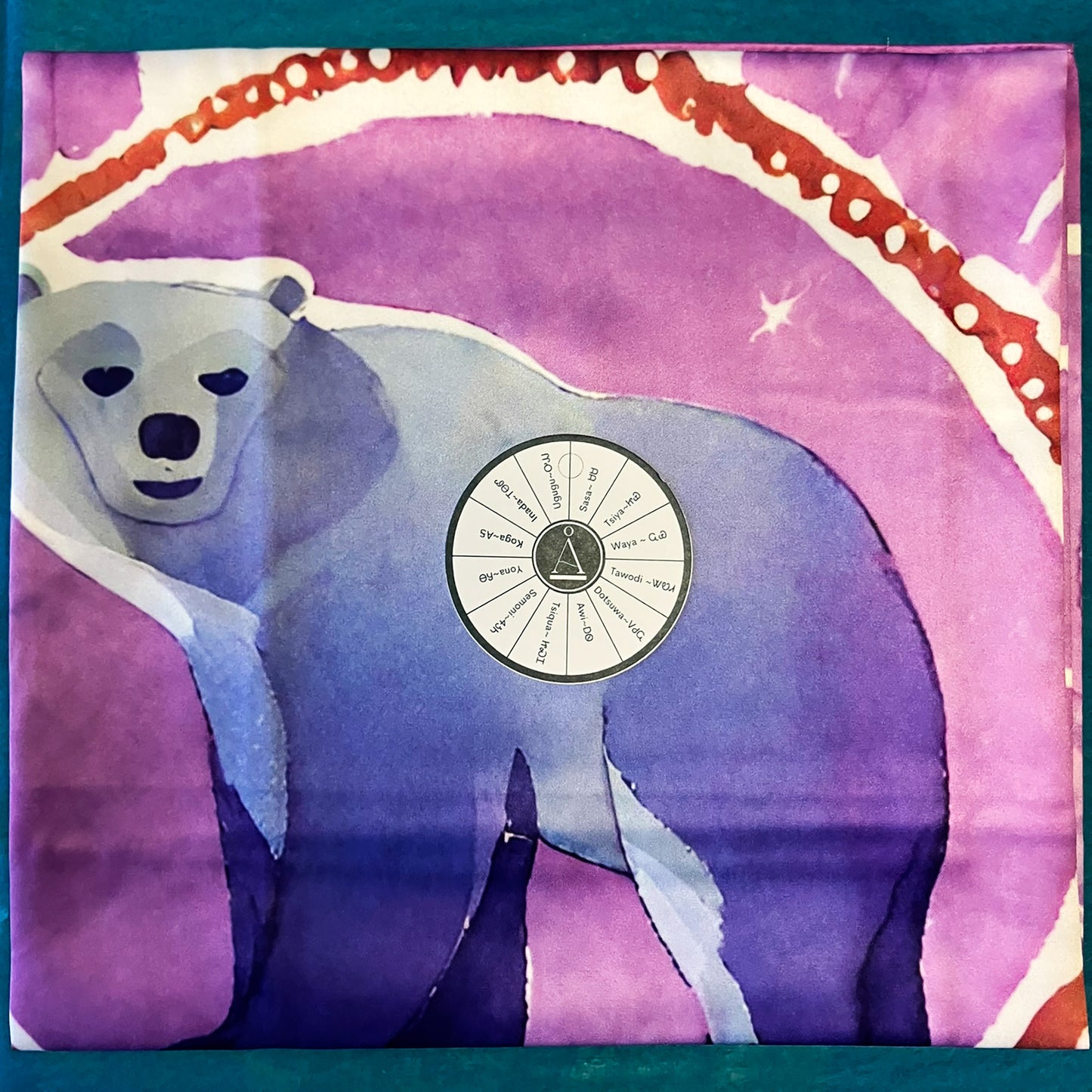ᏲᎾ (Yona) - Foulard Carré 66cm | Signe de l'Ours (22 août - 21 septembre) | Astrologie Amérindienne | AKÅSA Biarritz