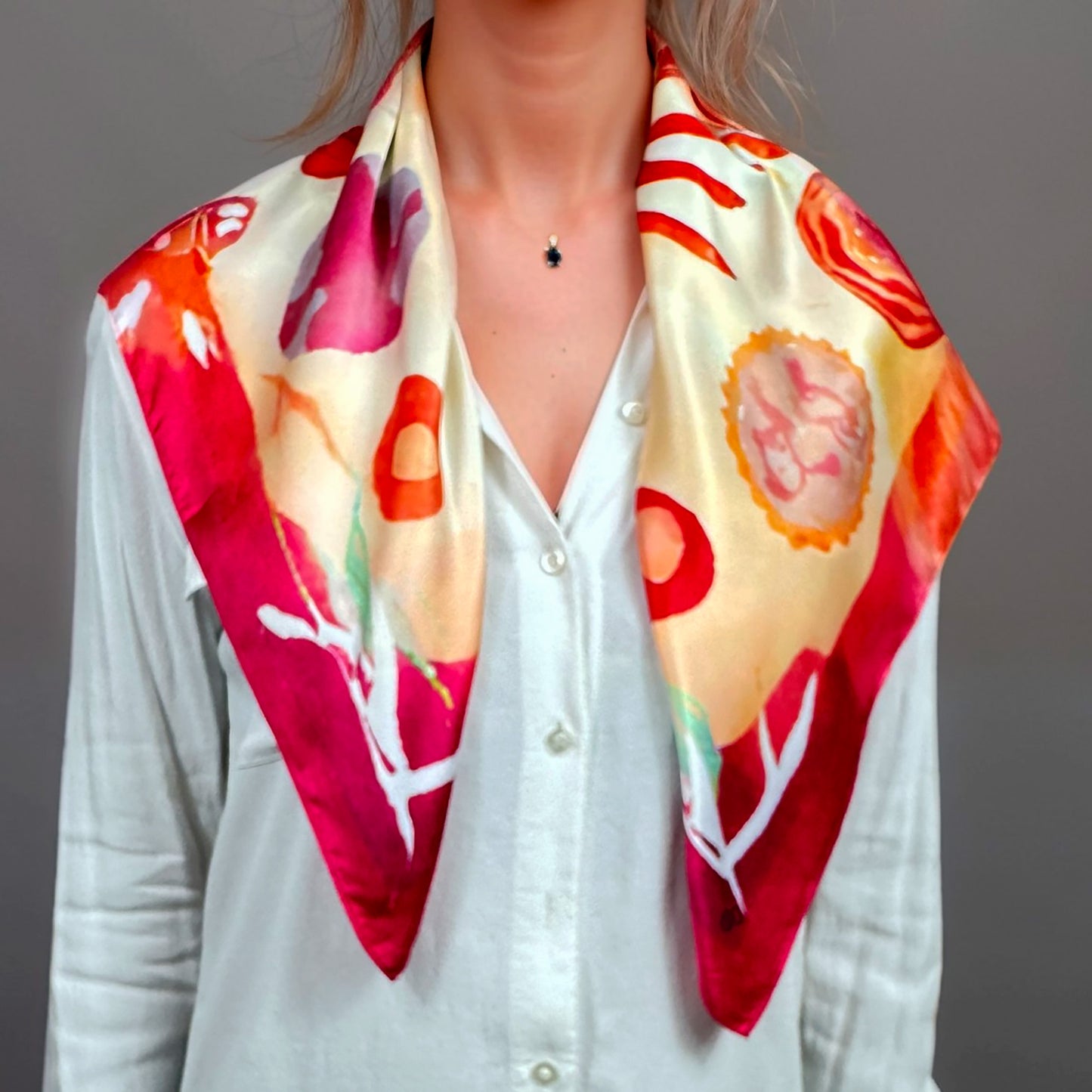 ᎠᏫ (Awi) - Foulard Carré 66cm | Signe du Cerf (21 mai - 20 juin) | Astrologie Amérindienne | AKÅSA Biarritz