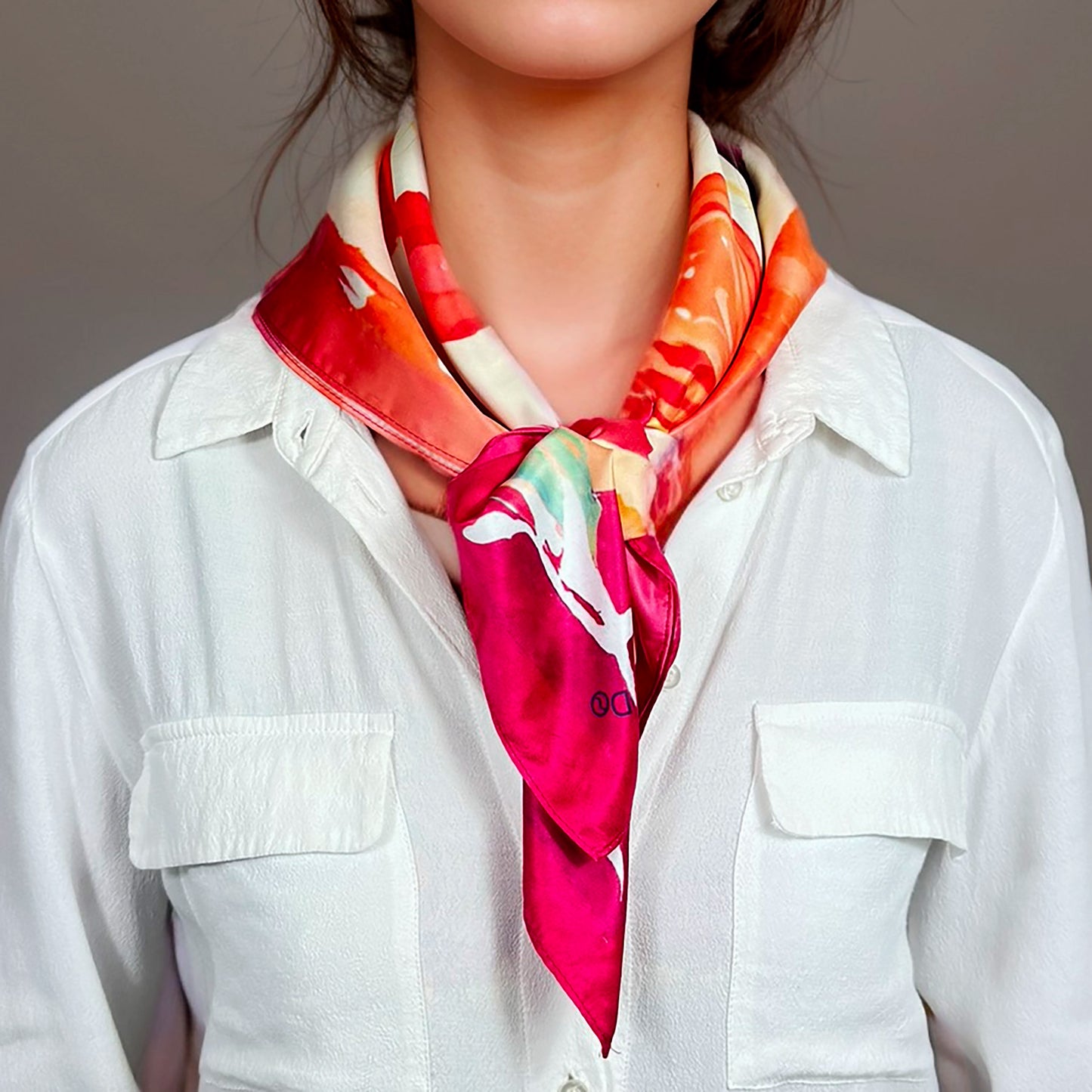 ᎠᏫ (Awi) - Foulard Carré 66cm | Signe du Cerf (21 mai - 20 juin) | Astrologie Amérindienne | AKÅSA Biarritz