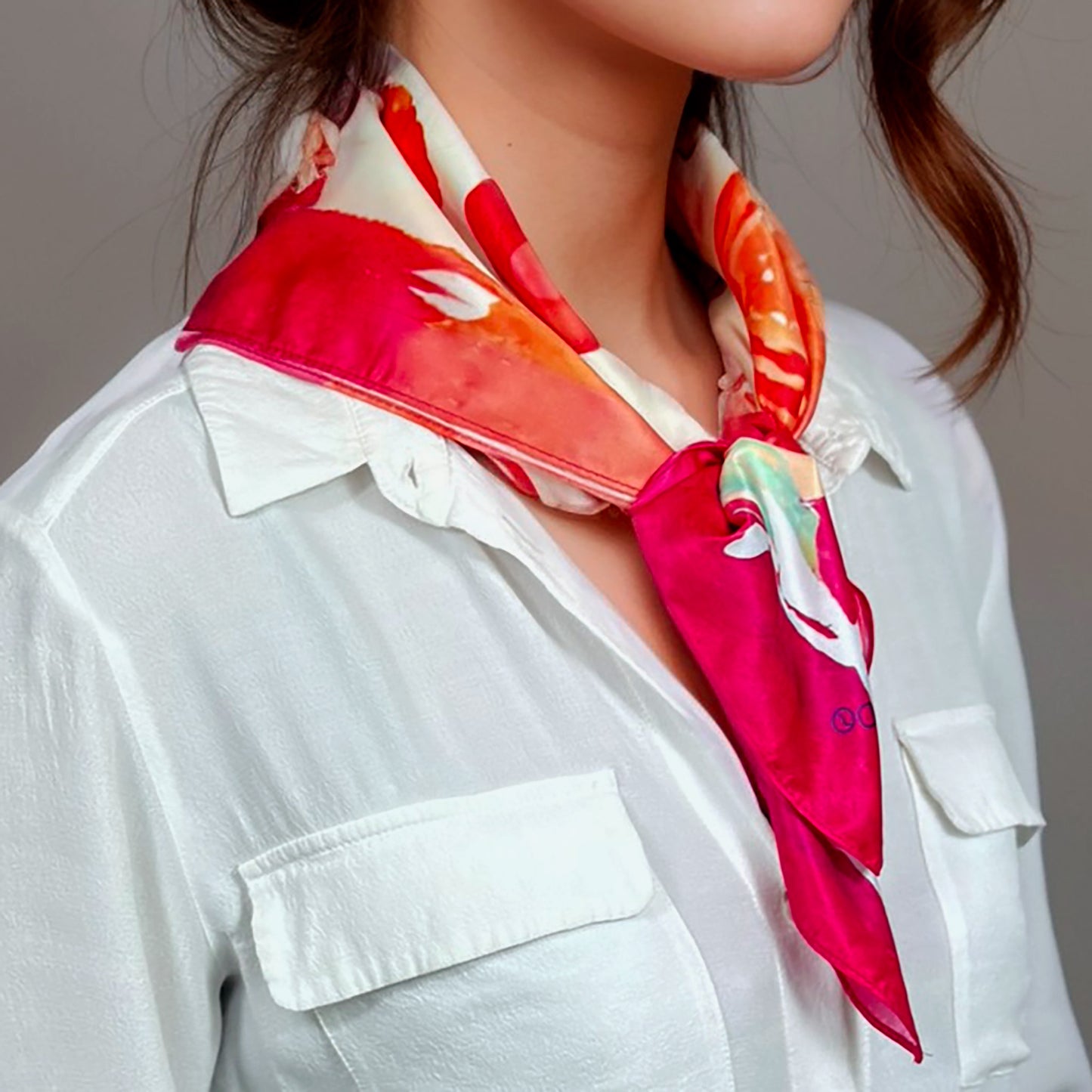ᎠᏫ (Awi) - Foulard Carré 66cm | Signe du Cerf (21 mai - 20 juin) | Astrologie Amérindienne | AKÅSA Biarritz