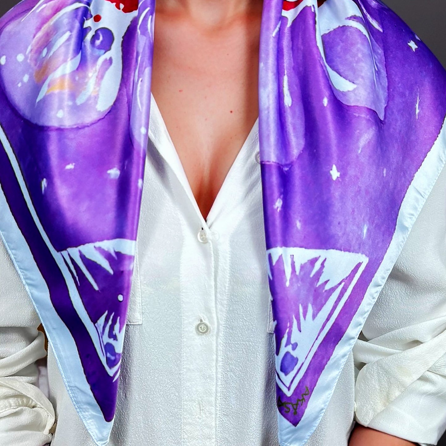 ᏲᎾ (Yona) - Foulard Carré 66cm | Signe de l'Ours (22 août - 21 septembre) | Astrologie Amérindienne | AKÅSA Biarritz