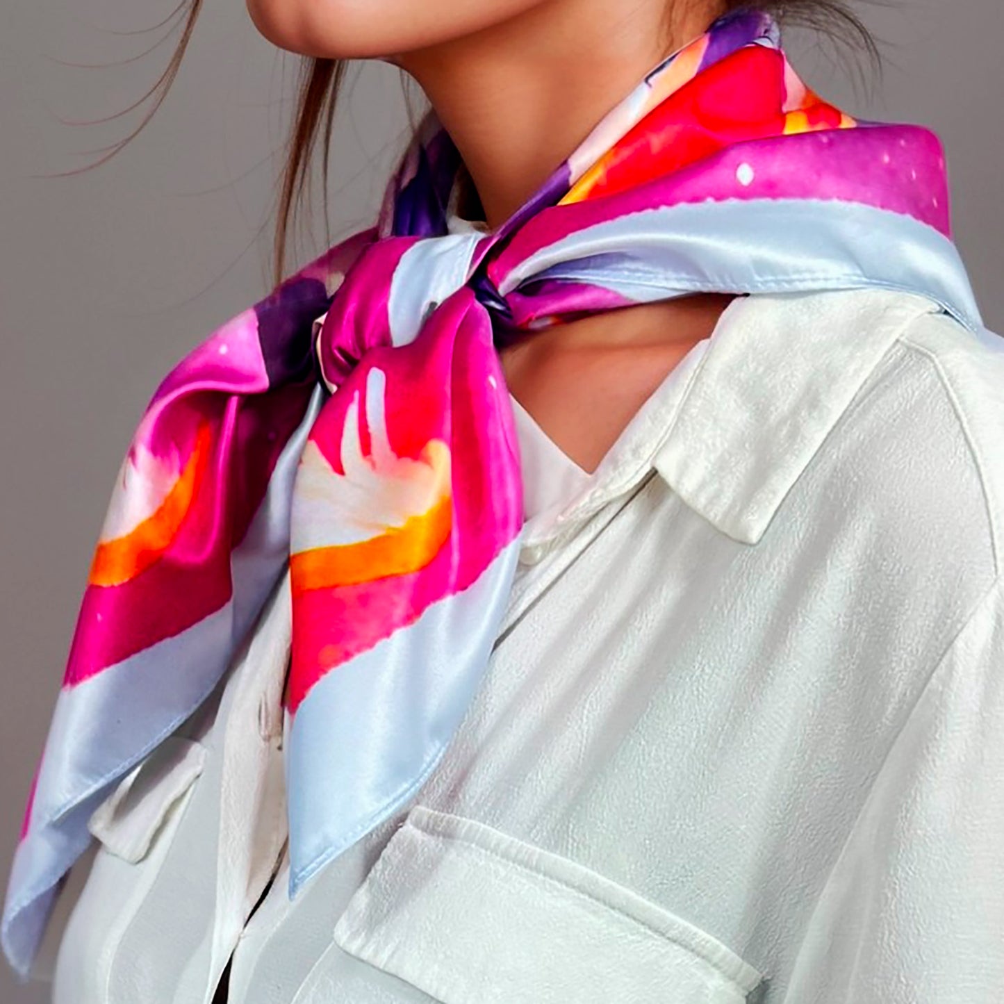 ᏔᏬᏗ (Tawodi) - Foulard Carré 66cm | Signe du Faucon (21 Mars - 19 Avril) | Astrologie Amérindienne | AKÅSA Biarritz