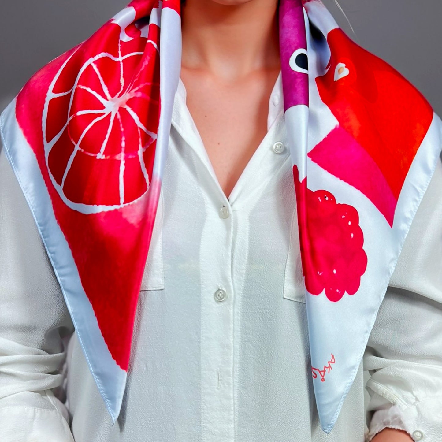 ᏎᎼᏂ (Semoni) - Foulard Carré 66cm | Signe du Saumon (22 Juillet - 21 Août) | Astrologie Amérindienne | AKÅSA Biarritz