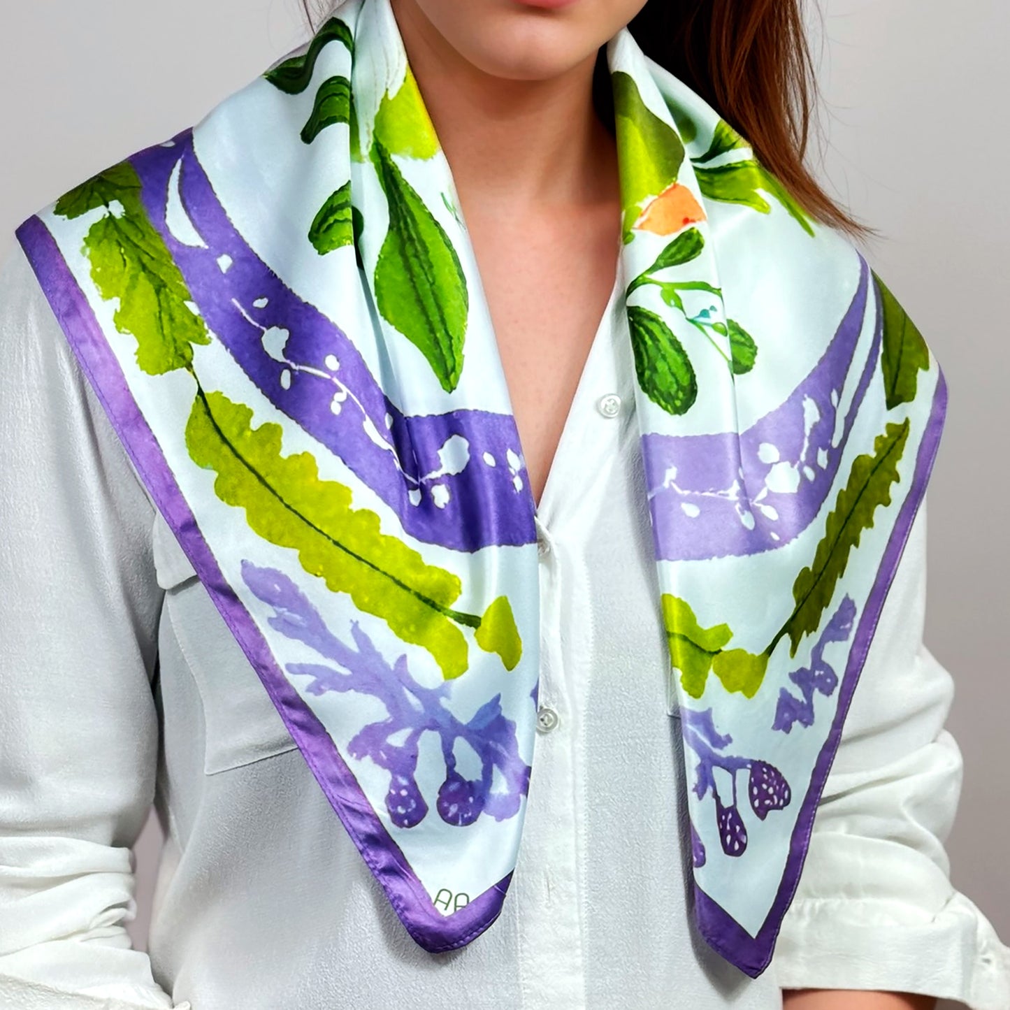 ᏌᏌ (Sasa) - Foulard Carré 66cm | Signe de l’Oie des Neiges (22 Décembre - 19 Janvier) | Astrologie Amérindienne | AKÅSA Biarritz