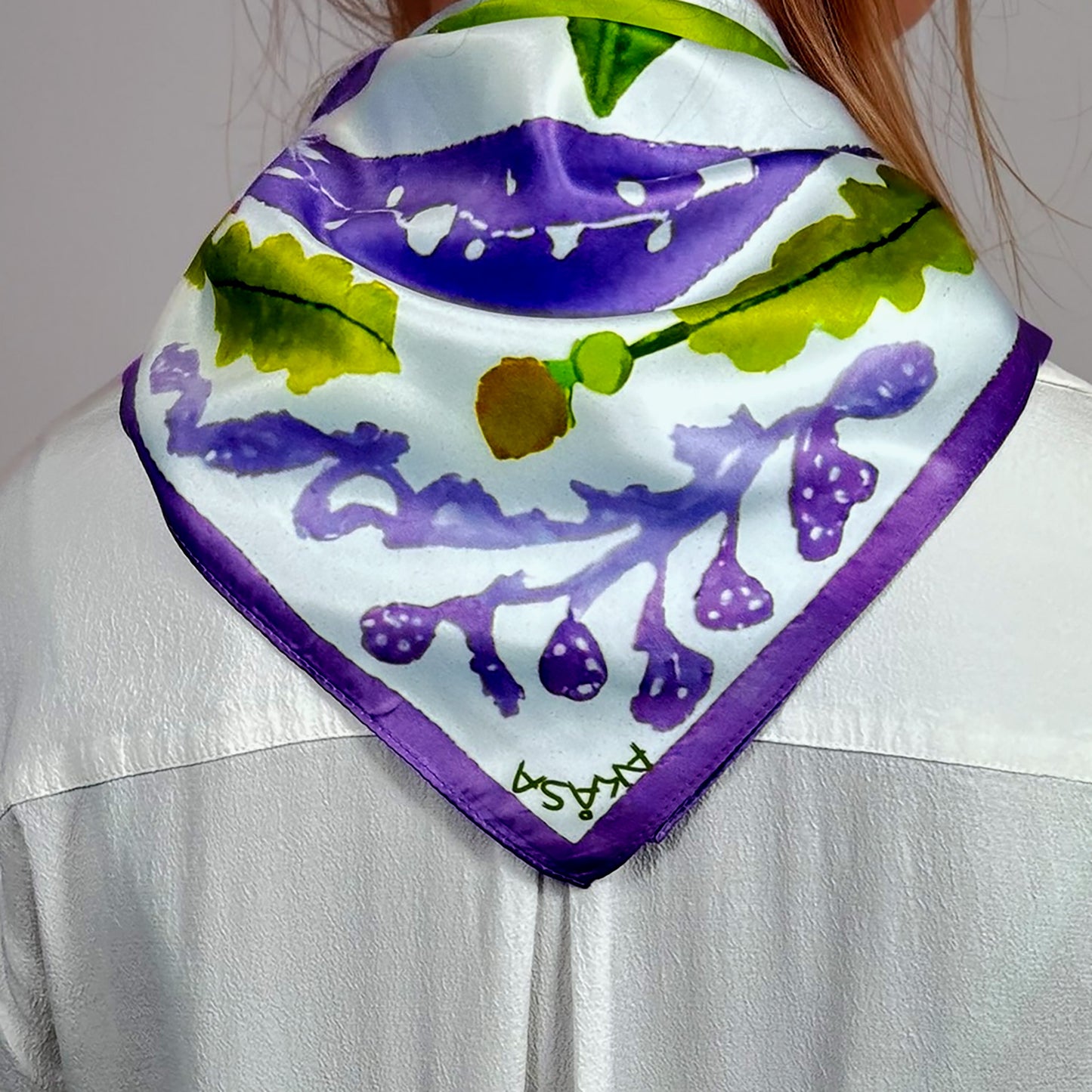 ᏌᏌ (Sasa) - Foulard Carré 66cm | Signe de l’Oie des Neiges (22 Décembre - 19 Janvier) | Astrologie Amérindienne | AKÅSA Biarritz