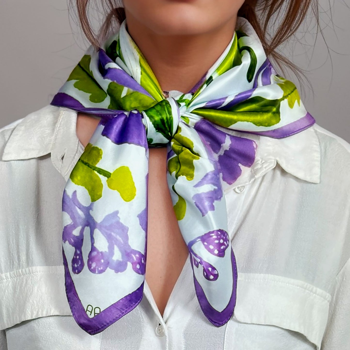 ᏌᏌ (Sasa) - Foulard Carré 66cm | Signe de l’Oie des Neiges (22 Décembre - 19 Janvier) | Astrologie Amérindienne | AKÅSA Biarritz