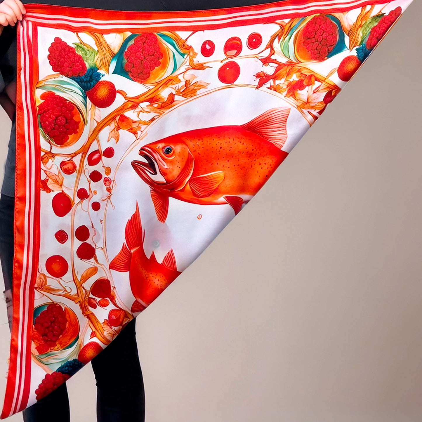 100 % Seidenquadrat – Maison AKÅSA Biarritz – ᏎᎼᏂ – Semoni – (Lachs)