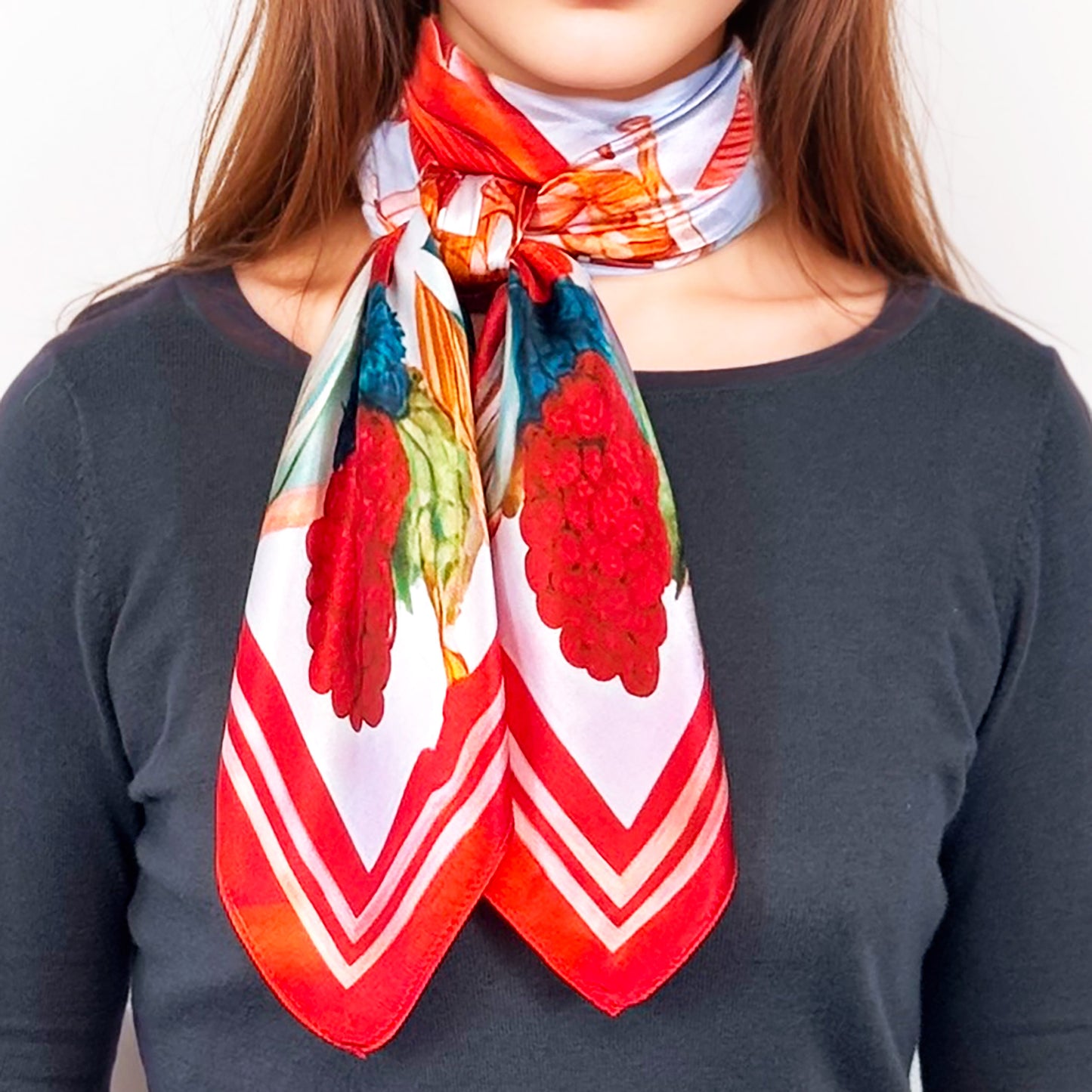 100% Silk Square - Maison AKÅSA Biarritz - ᏎᎼᏂ - Semoni - (Salmon)