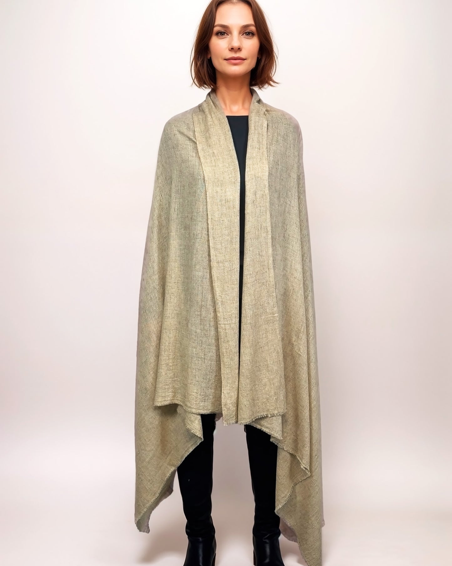 Écharpe en 100% Cachemire – Élégance et Confort (100cm x 220cm) - Beige