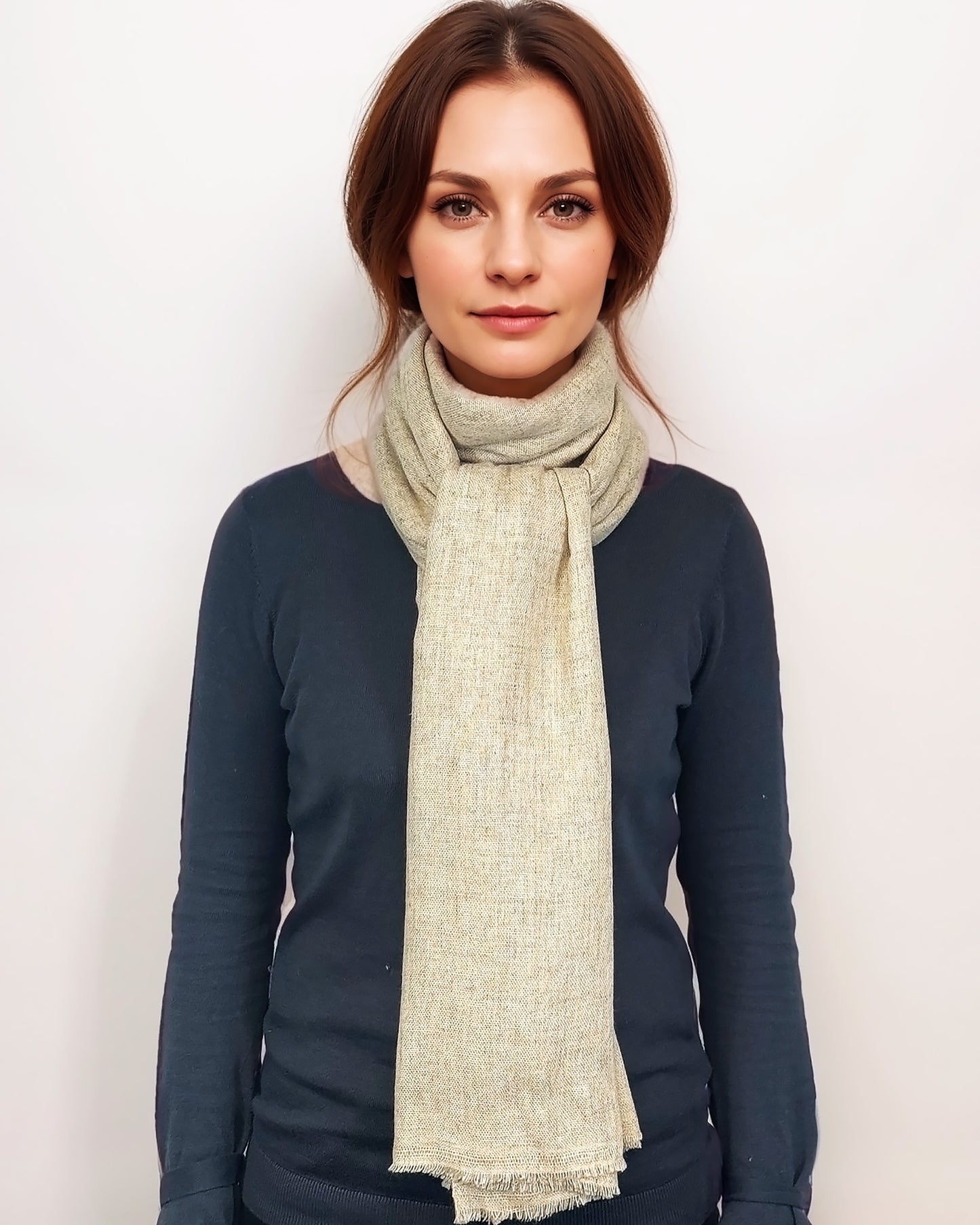 Écharpe en 100% Cachemire – Élégance et Confort (100cm x 220cm) - Beige