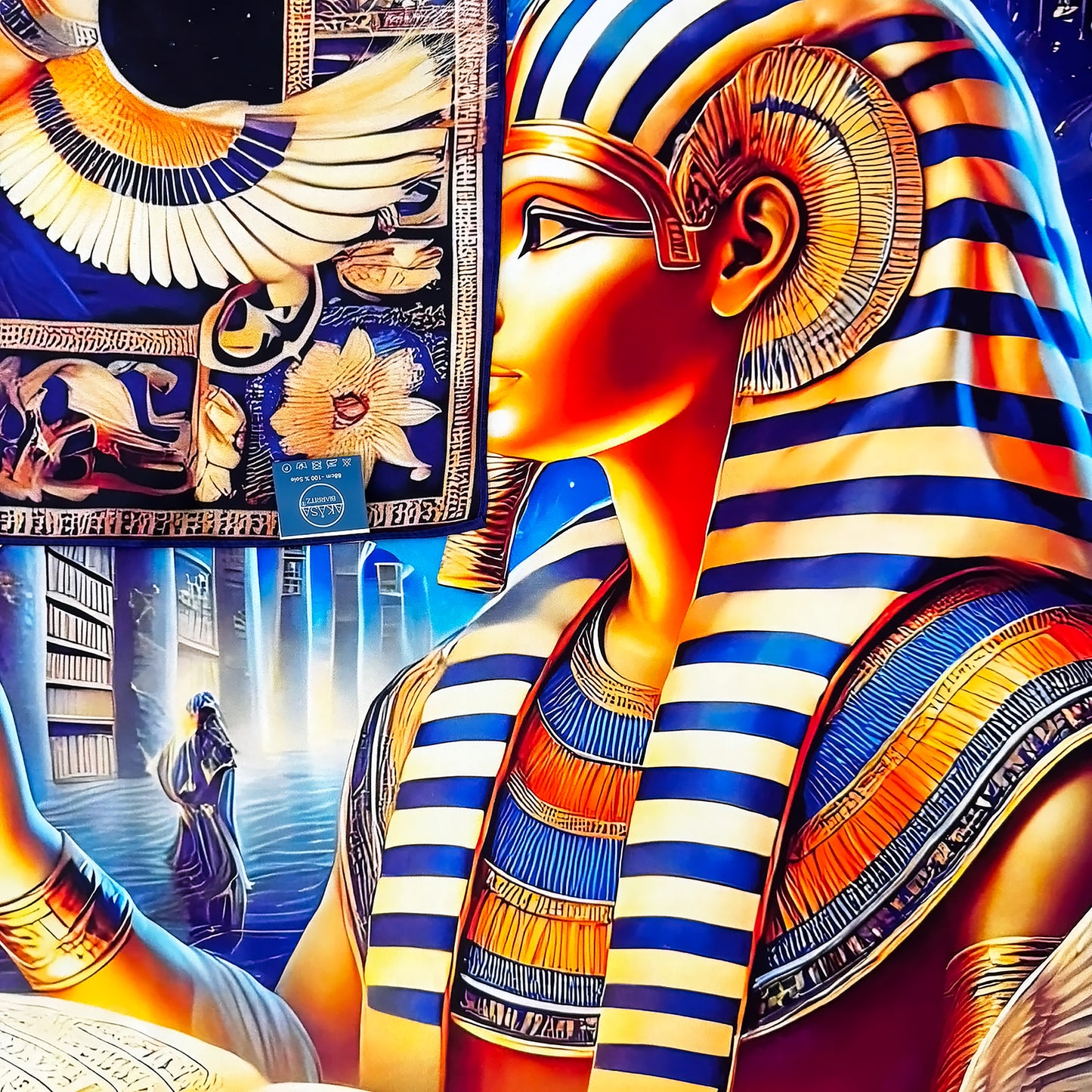 Thot: Sagesse Ancestrale – 𓎛𓅱𓍿 (Ḏḥwtj) - Carré 88 en Sergé de Soie 16 Mommes