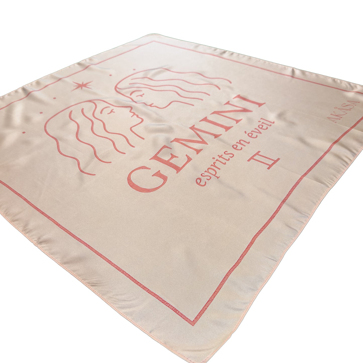 Carré de soie Gemini – Blush Constellation 66 cm