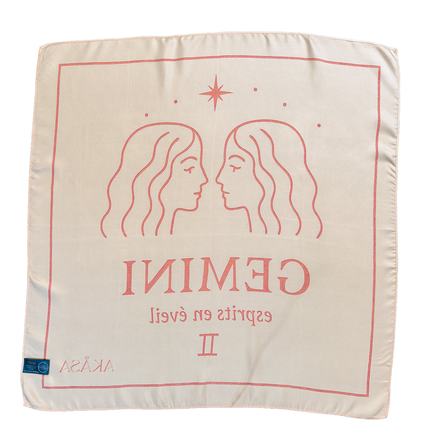 Carré de soie Gemini – Blush Constellation 66 cm