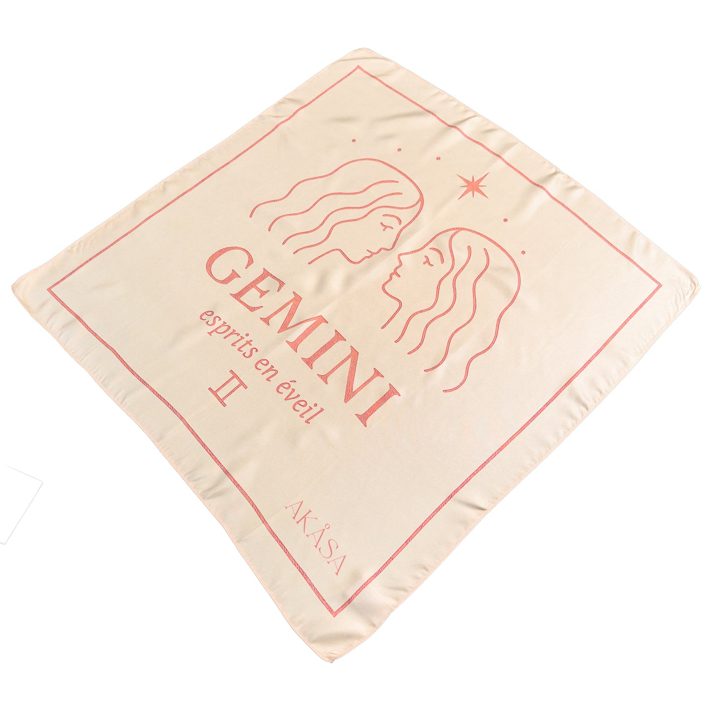 Carré de soie Gemini – Blush Constellation 66 cm