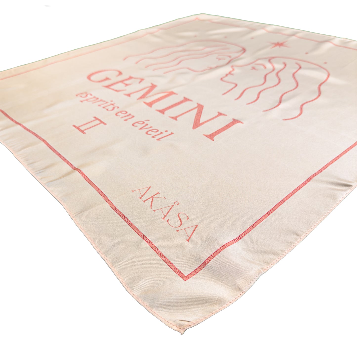 Carré de soie Gemini – Blush Constellation 66 cm