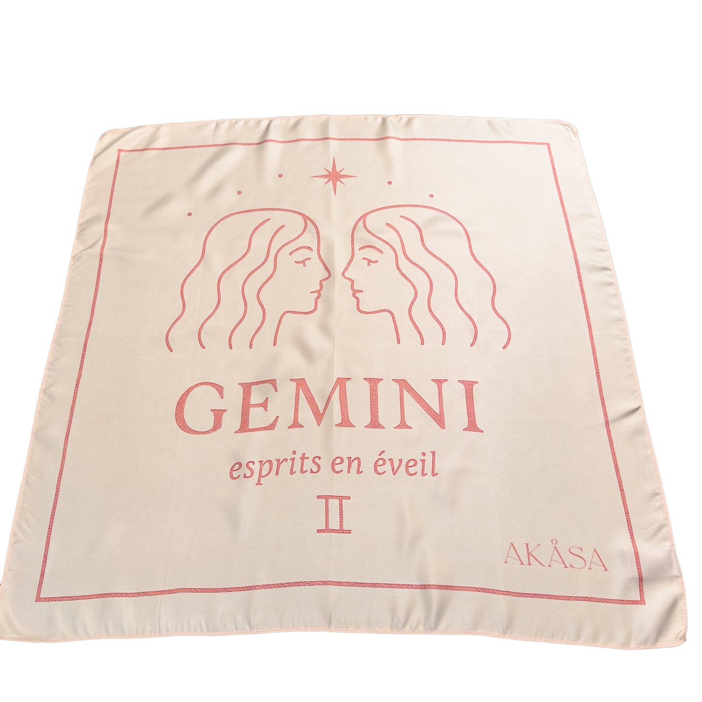 Carré de soie Gemini – Blush Constellation 66 cm
