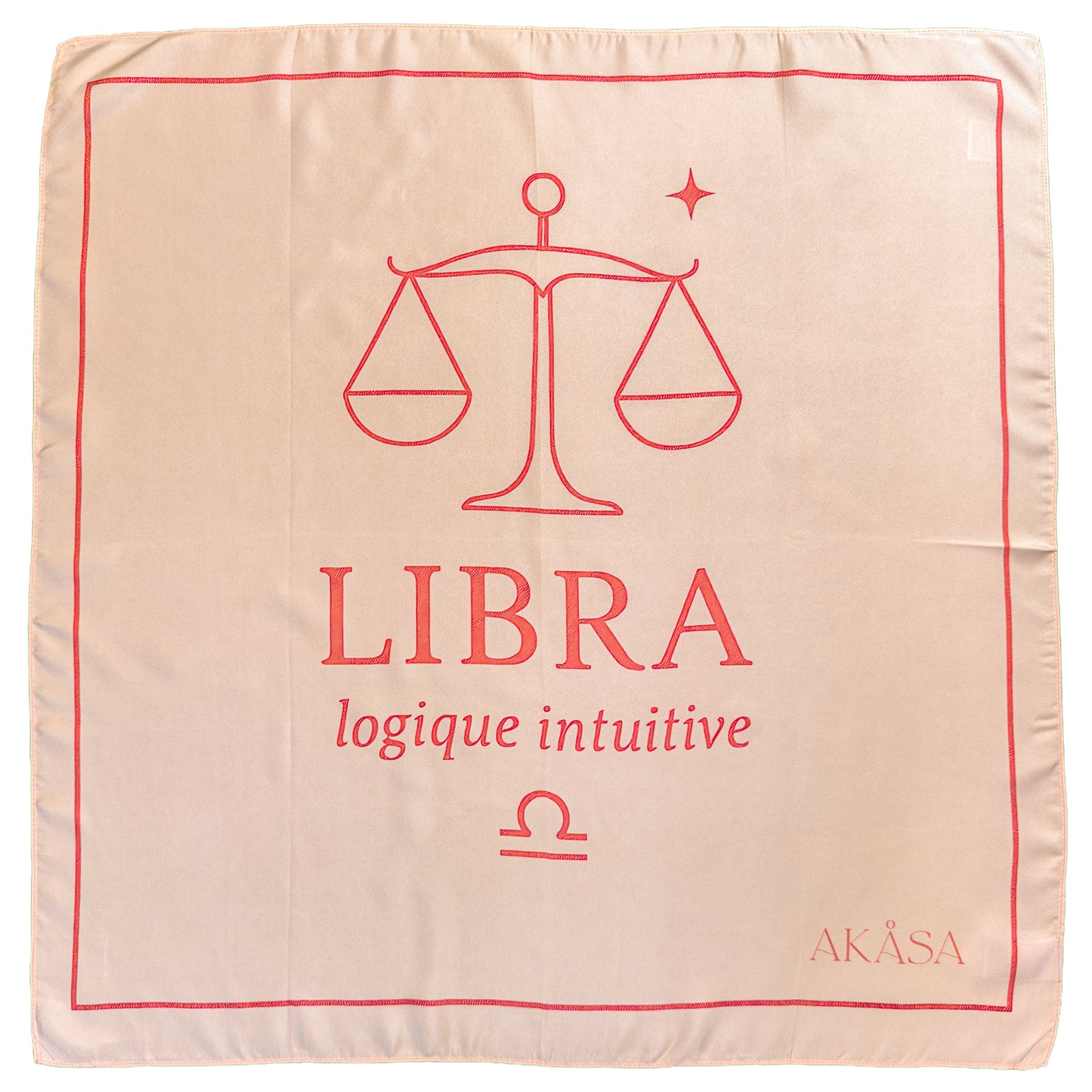 Carré de soie Libra – Blush Constellation 66 cm