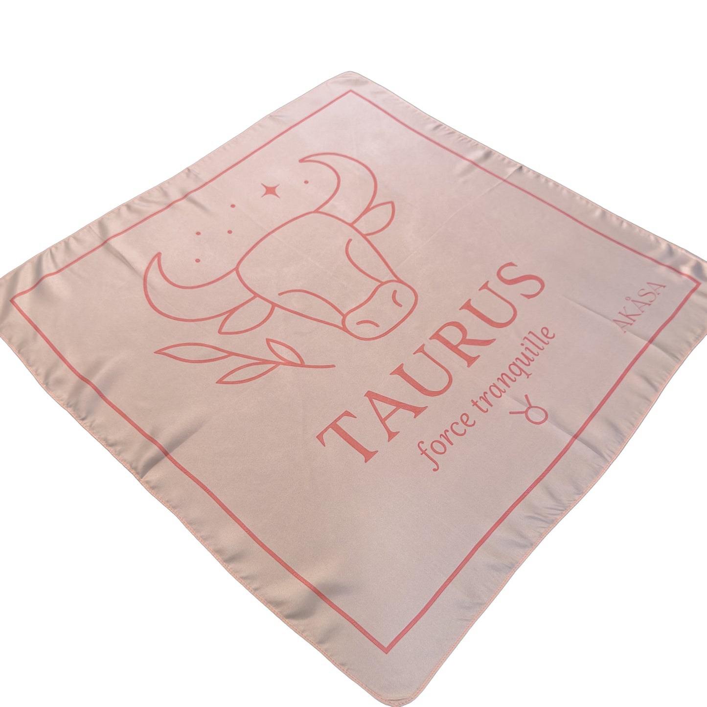 Carré de soie Taureau – Blush Constellation 66 cm