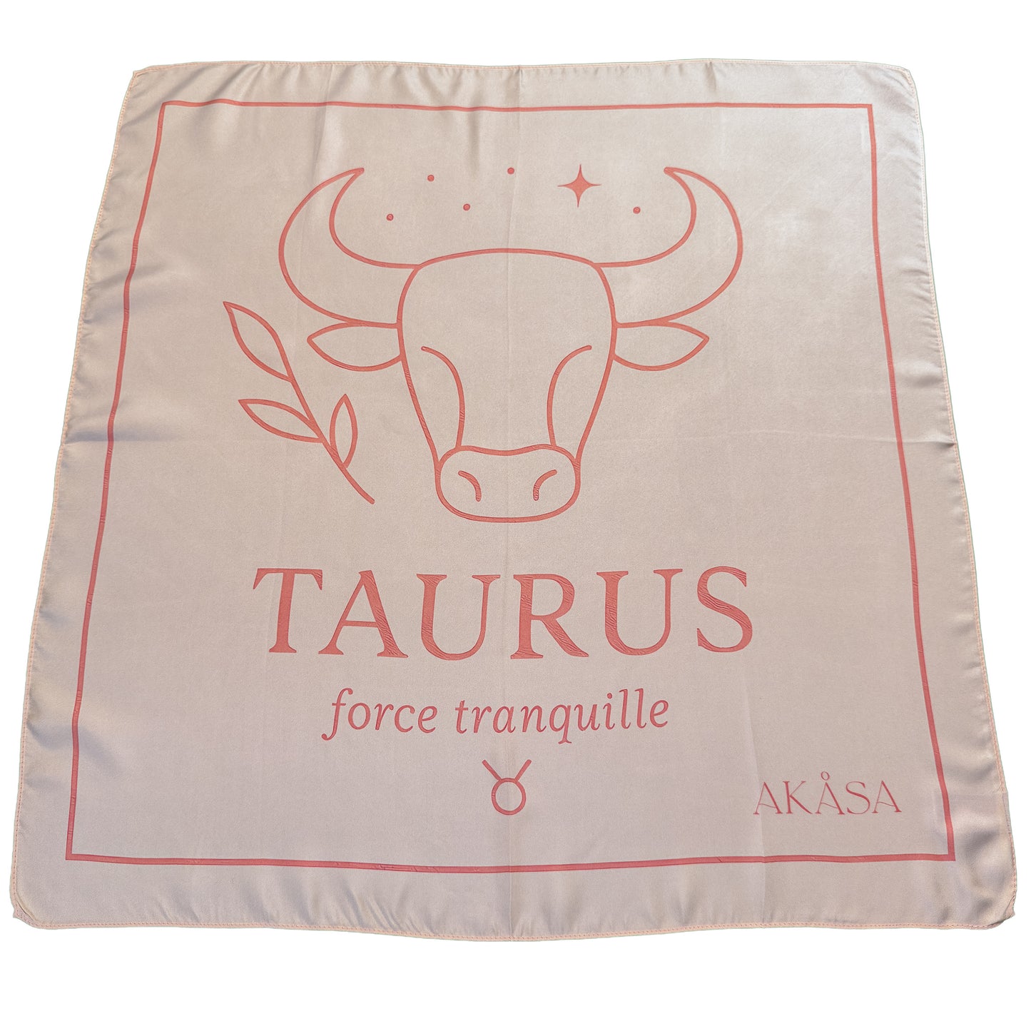 Carré de soie Taureau – Blush Constellation 66 cm