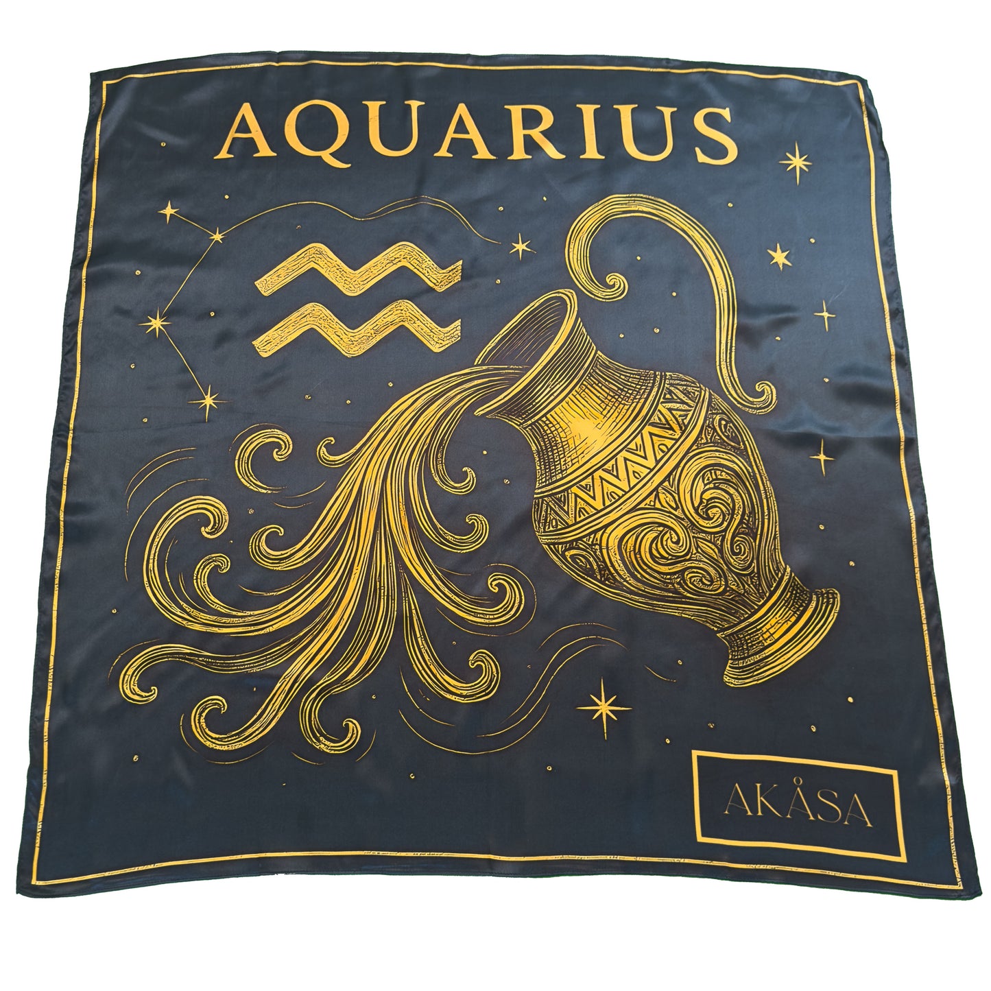 Carré de soie Aquarius – Zodiac Silk Constellation 88 cm