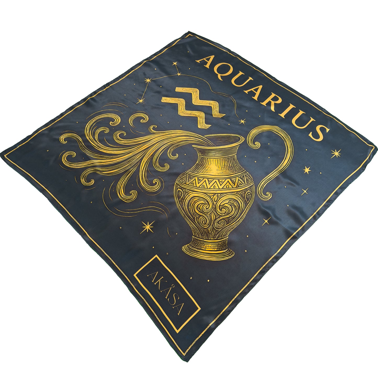 Carré de soie Aquarius – Zodiac Silk Constellation 88 cm