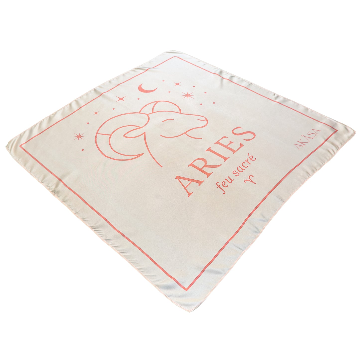 Carré de soie Bélier – Blush Constellation 66 cm