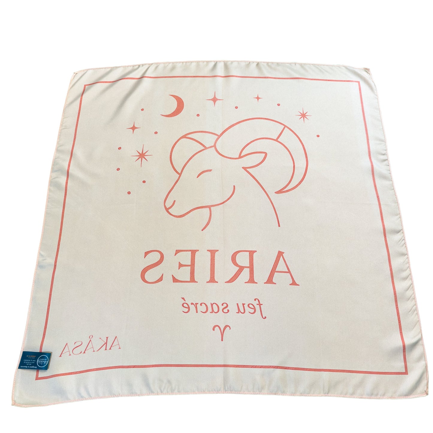 Carré de soie Bélier – Blush Constellation 66 cm