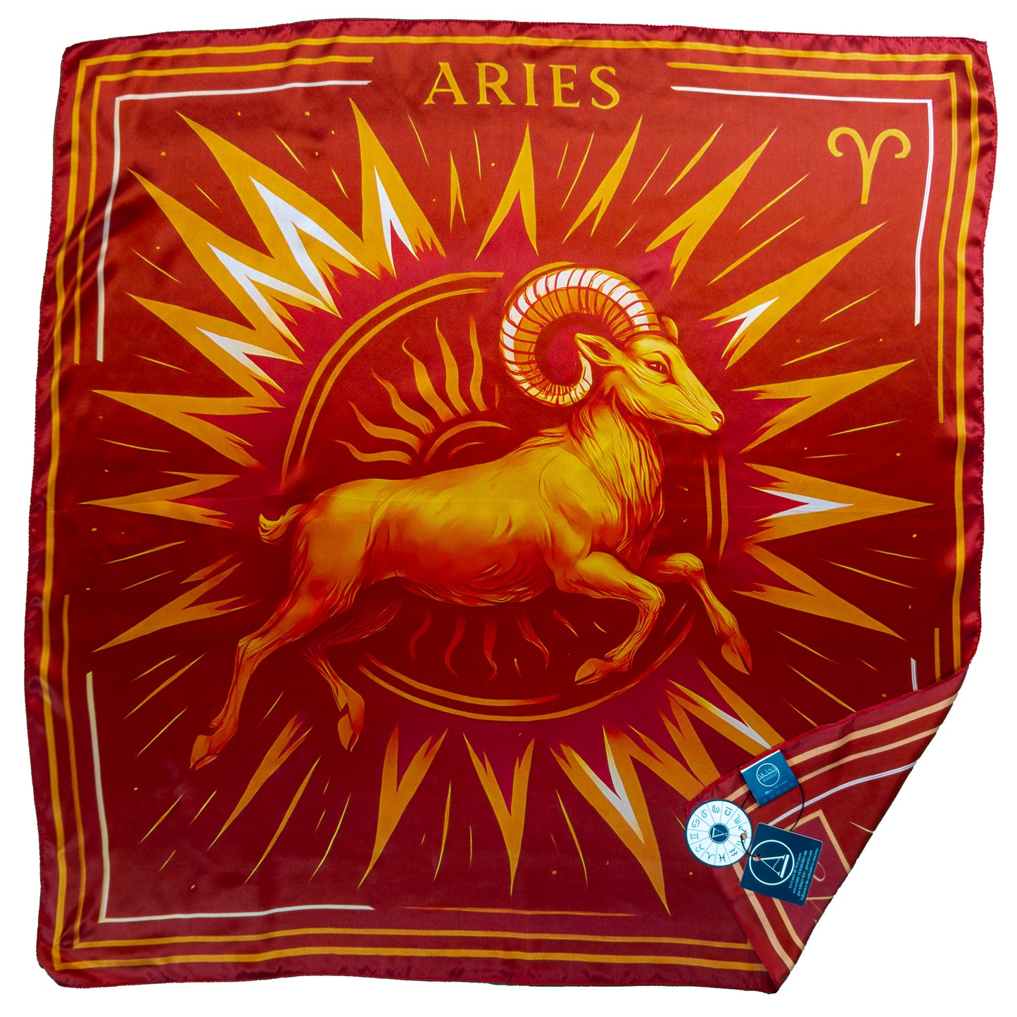 Carré de soie Aries – Zodiac Silk Constellation 88 cm