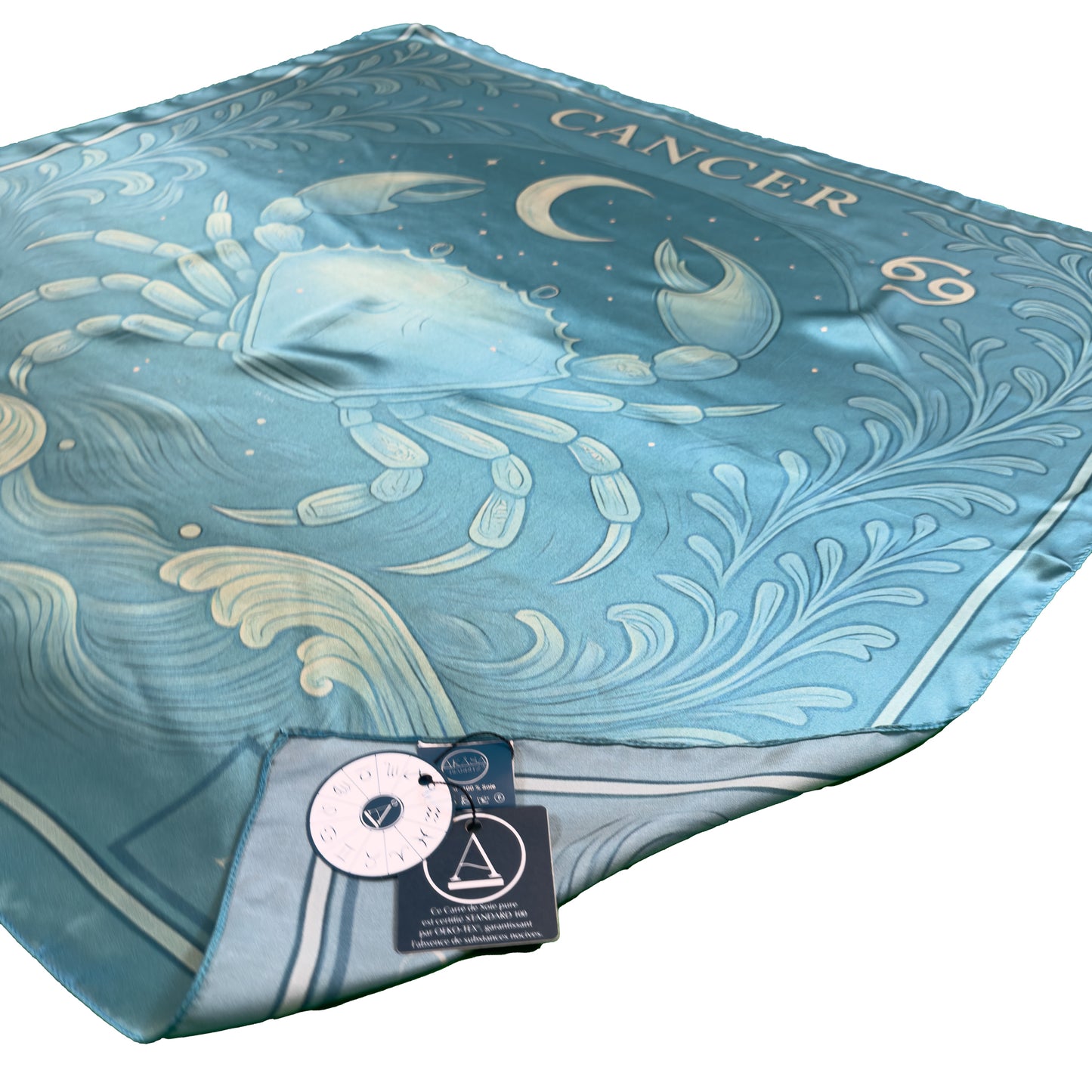 Carré de soie Cancer – Zodiac Silk Constellation 88 cm