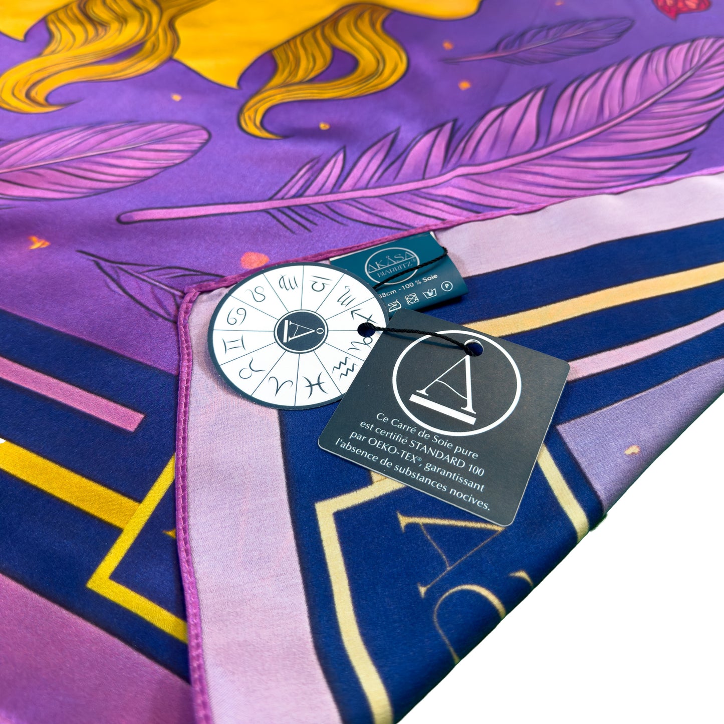 Carré de soie Gemini – Zodiac Silk Constellation 88 cm