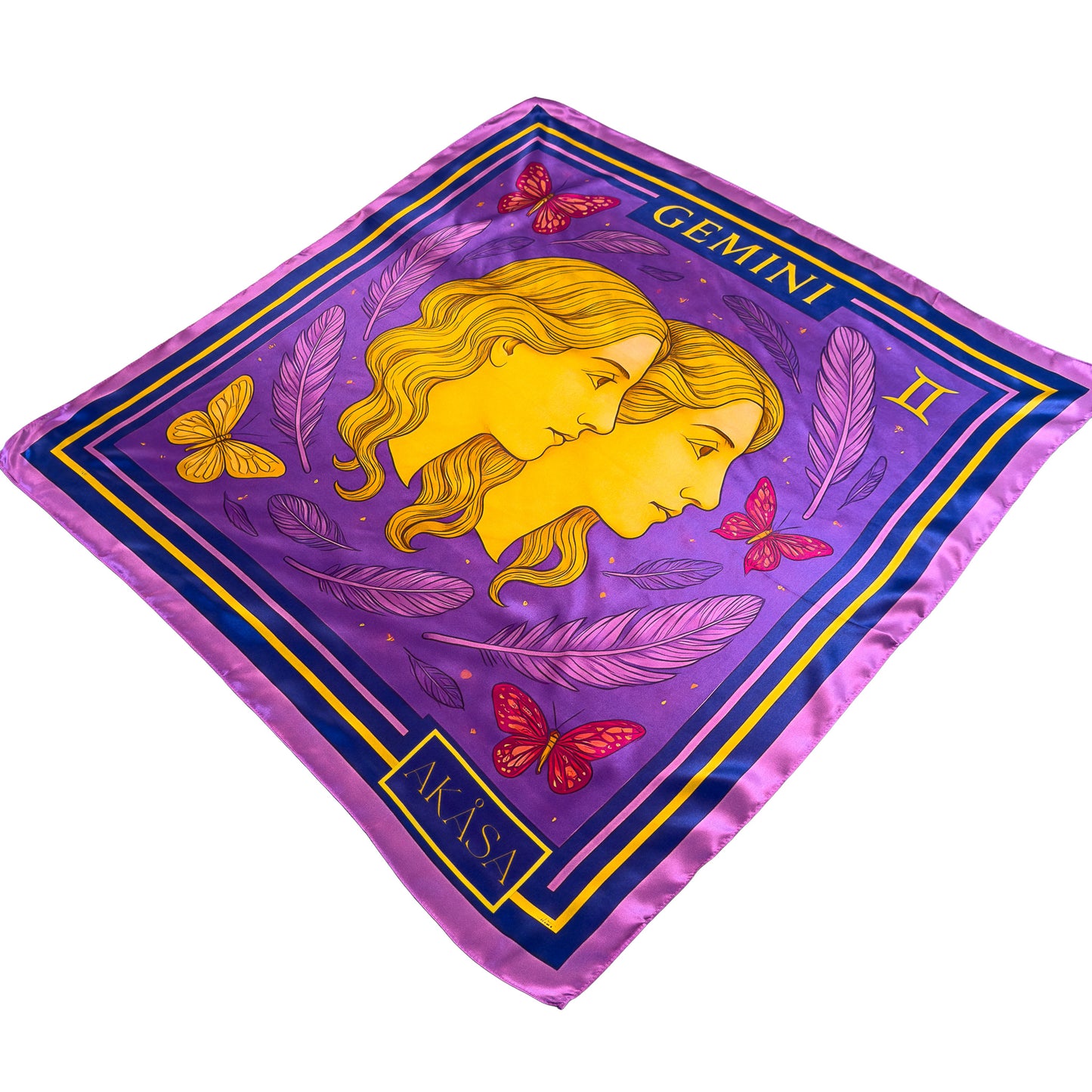 Carré de soie Gemini – Zodiac Silk Constellation 88 cm