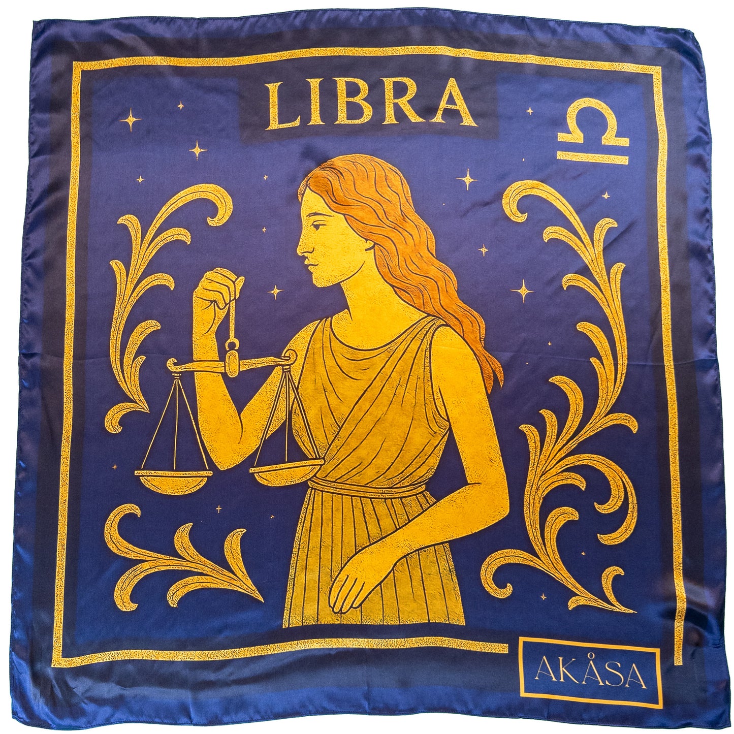 Carré de soie Libra– Zodiac Silk Constellation 88 cm