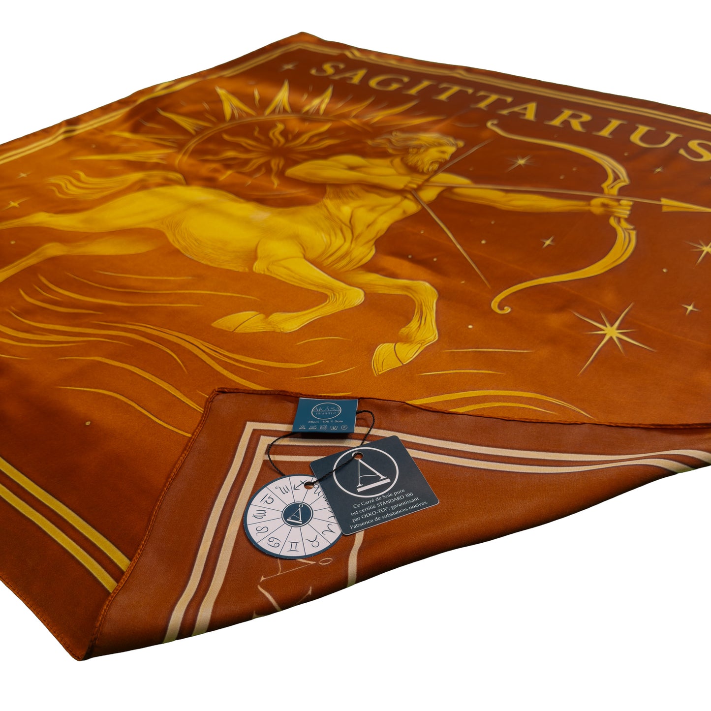 Carré de soie Sagittarius– Zodiac Silk Constellation 88 cm