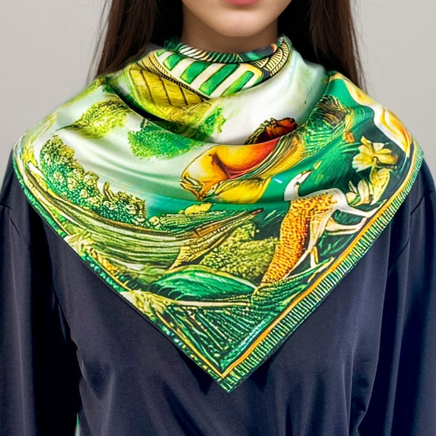 Carré 88 en Soie – Geb : Force de la Terre et Stabilité Universelle