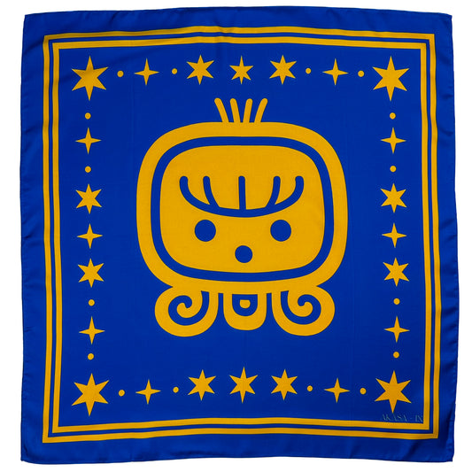 Pañuelo de seda Maya Pop "Ix" – Poder femenino sagrado