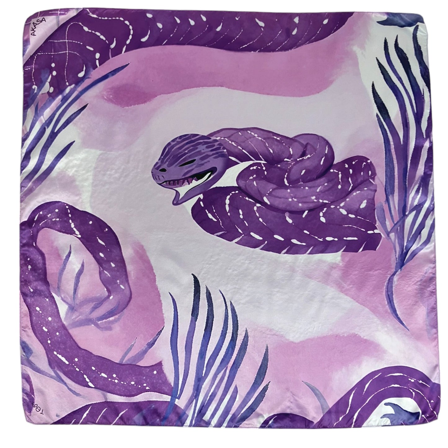ᎢᎾᏛ (Inada) - Foulard Carré 66cm | Signe du Serpent (23 Octobre - 21 Novembre) | Astrologie Amérindienne | AKÅSA Biarritz