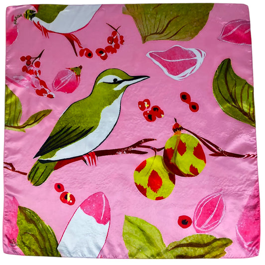 Ꮵꮝꮖ (Tsiqua) - Quadratschal 66 cm | Green Peak Zeichen | Amerindian Totems | Akåsa Biarritz