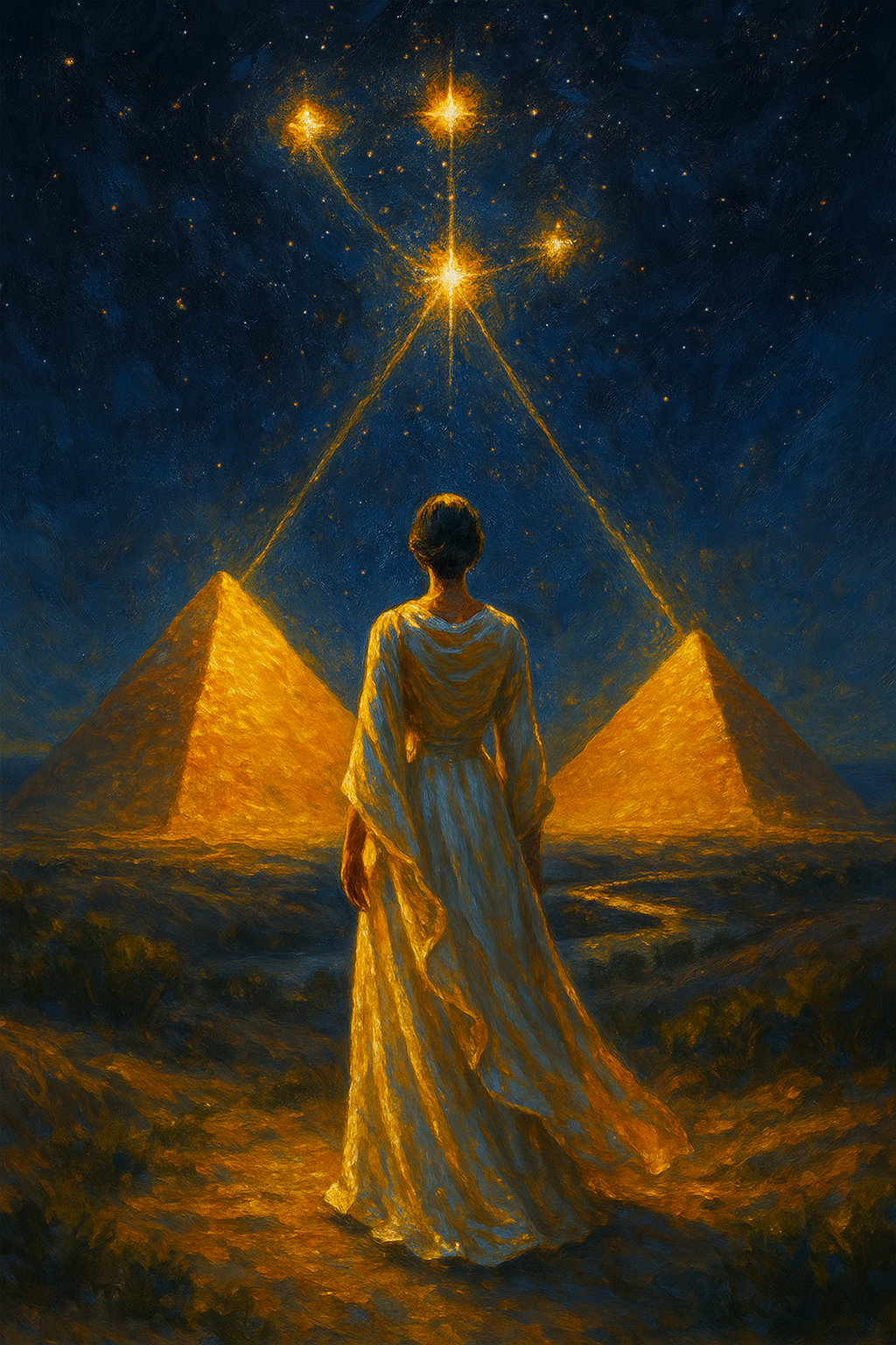 La position des pyramides : un pont entre ciel et terre