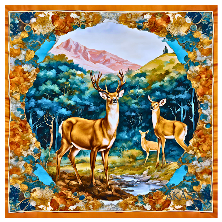Native Spirit – Carrés 88 cm en Satin de Soie